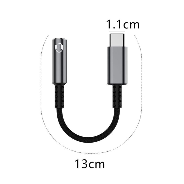 USB-C till 3,5 mm hörlursadapter (2-pack), USB grå