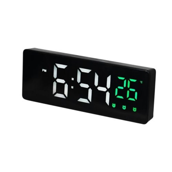 0715 Röstaktiverad LED-ljudlös, datum, temperaturdisplay, elektronisk klocka