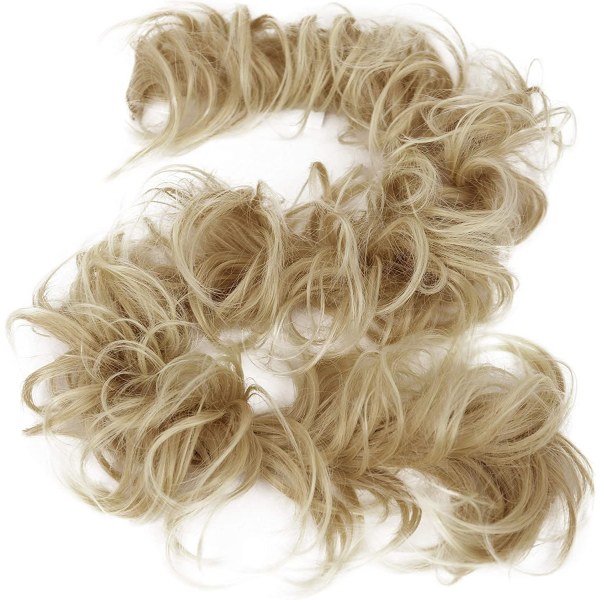 XXL Choucho-hiuslisäke Hiukset ylös Tilava kihara Chignon Vaalea Blondi HW26-