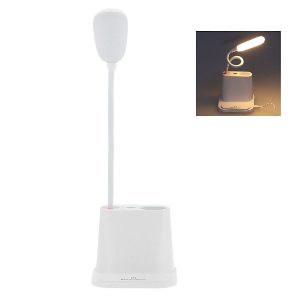 Multifunksjonell USB-oppladbar pennholder bordlampe for studenter KLB