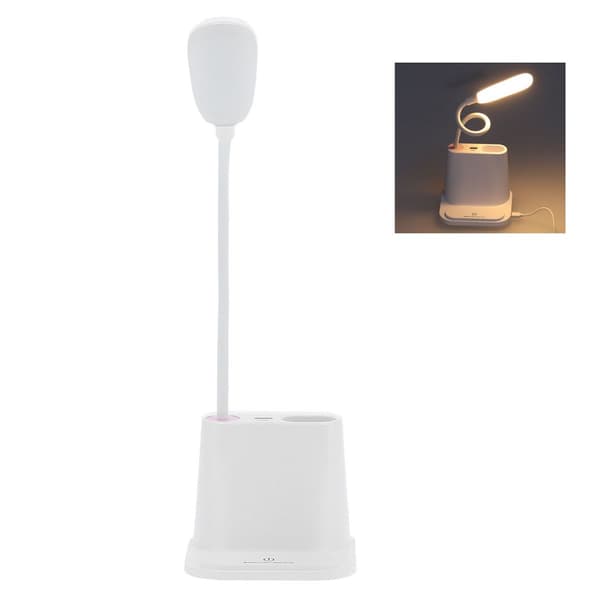 Multifunktionel USB genopladelig penneholder bordlampe til studerende KLB