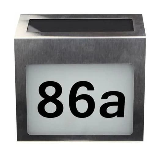 Metall LED-lysplate med husnummer og lyssensor
