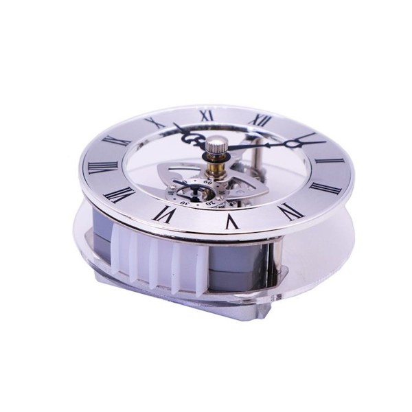 Genomskinlig metallklockrörelse väggklocka DIY klocktillbehör 86mm silver klar