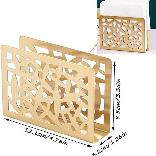 Rustfrit håndklædeholder, spisebord og køkkenrulleholder, servietholder, guld