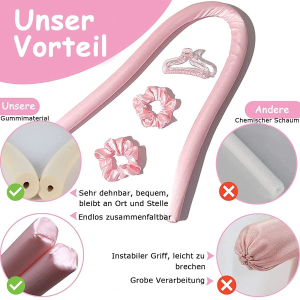 Varmeløse krøller hårkrøller - Silke hårkrøller uden varme (rød) KLB