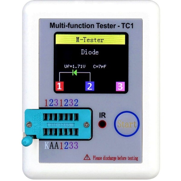 LCR-TC1 Multifunktionel Transistor Tester Farve grafisk display