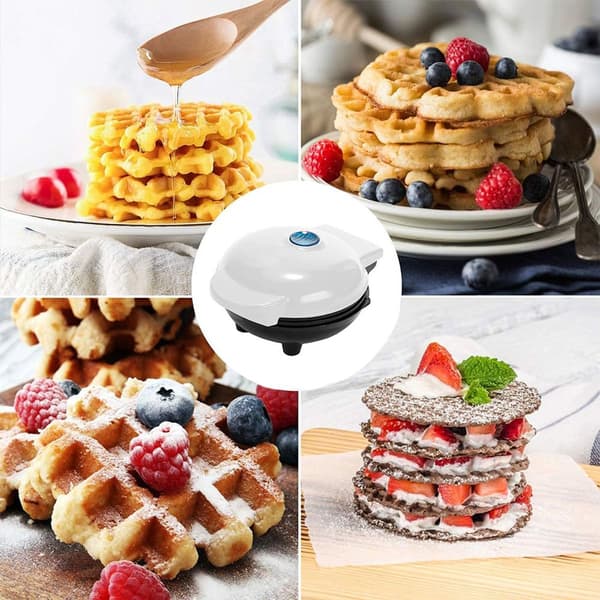 Mini våffeljärn, Litet våffeljärn, Non-Stick våffeljärn, Vit KLB