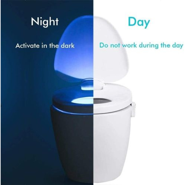 LED toiletlys, bevægelsessensor toilet natlys batteridrevet