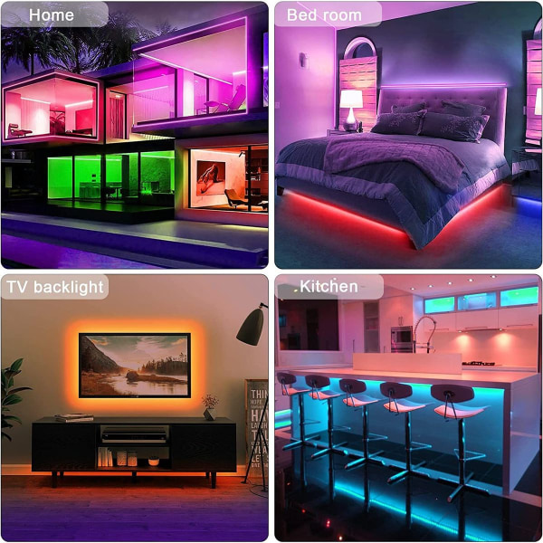 Fargeskiftende LED-lysstripe med IR-fjernkontroll 20 m