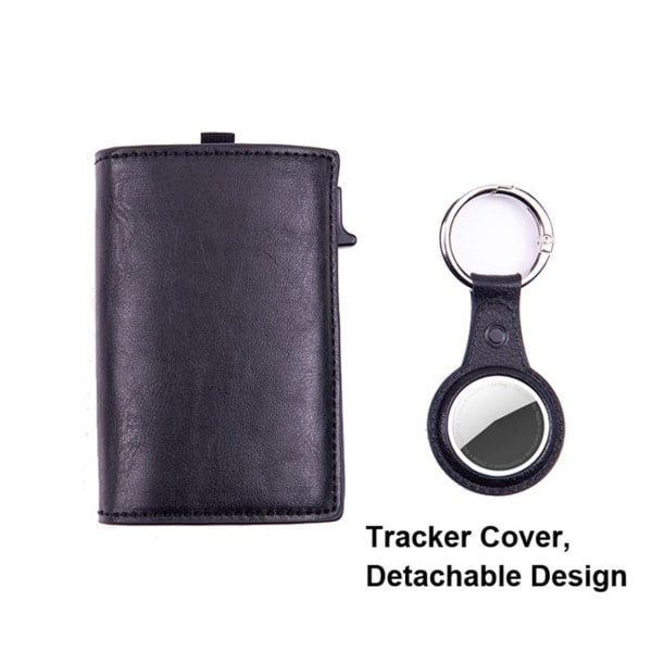 RFID nøkkelring Tracker Case Locator Kortholder lommebok for AirTag (beige