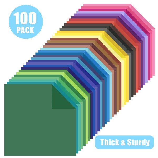 Farget origamipapir, 100 ark