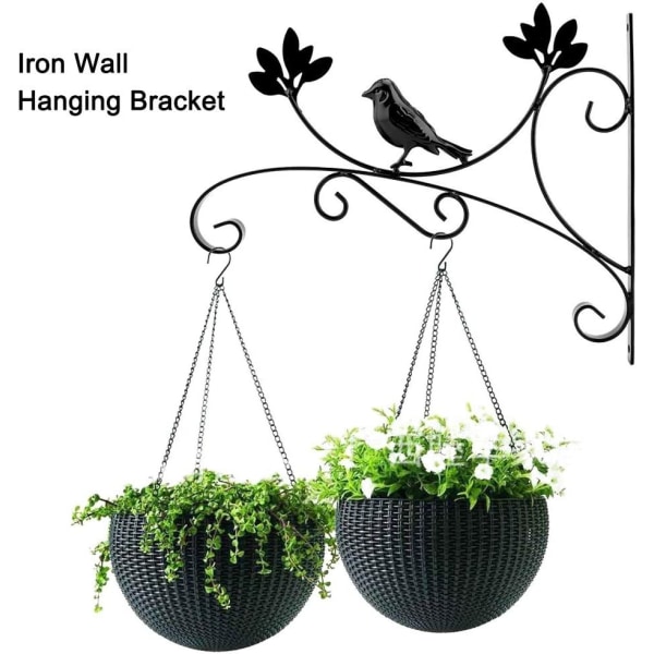 Wall Hanging Plant Stand Hook Iron Art Garden Decorative Hanger for Flower Pot Container Planter Basket Bird Feeder Lanterns