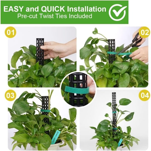 Spaljé, växtstöd, mosspinne för Monstera, 6-pack, kokosnötsväxter, mossstolpe, växtstöd, Monstera klätterhjälp KLB