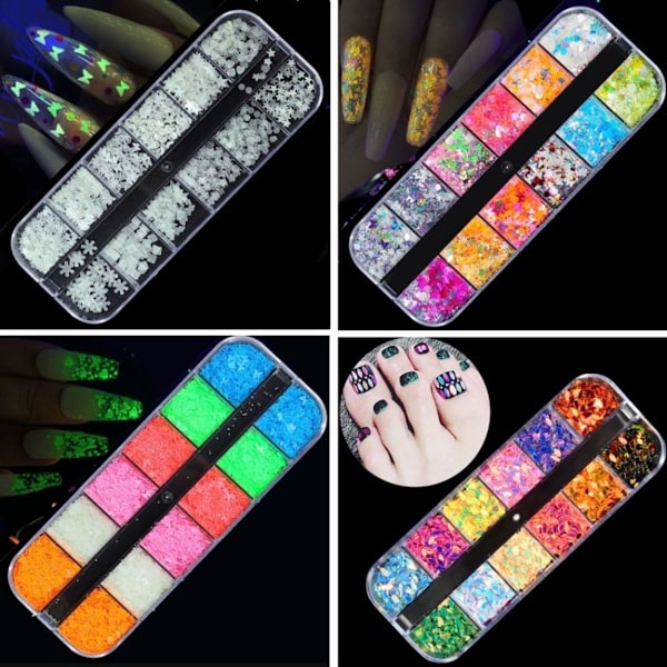 2 st Nail Art Butterfly Laser Symphony Paljetter-22nd