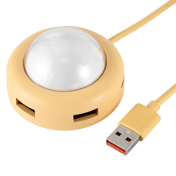 USB Hub Splitter Adapter 4 Port Multifunksjon LED Lys KLB