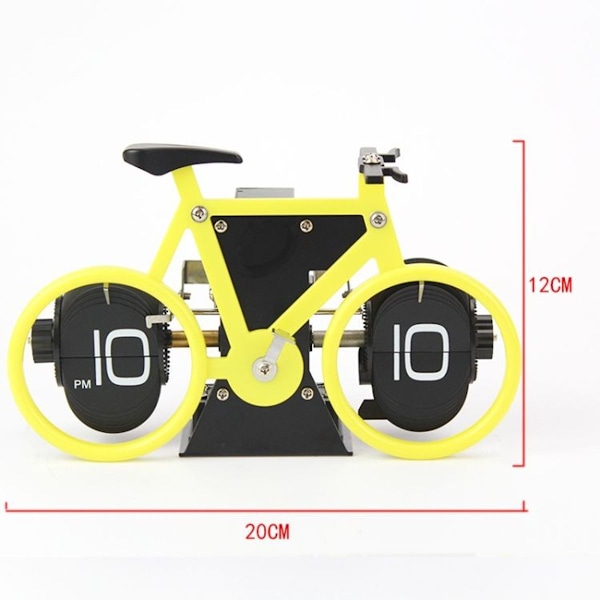 HY-F087 Retro Cykelformad Automatisk Flip Klocka Heminredning Flip Klocka (Vit)