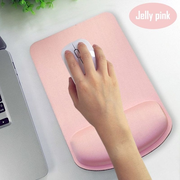 Musemåtte med håndledsstøtte, håndlavet ergonomisk musepude pink