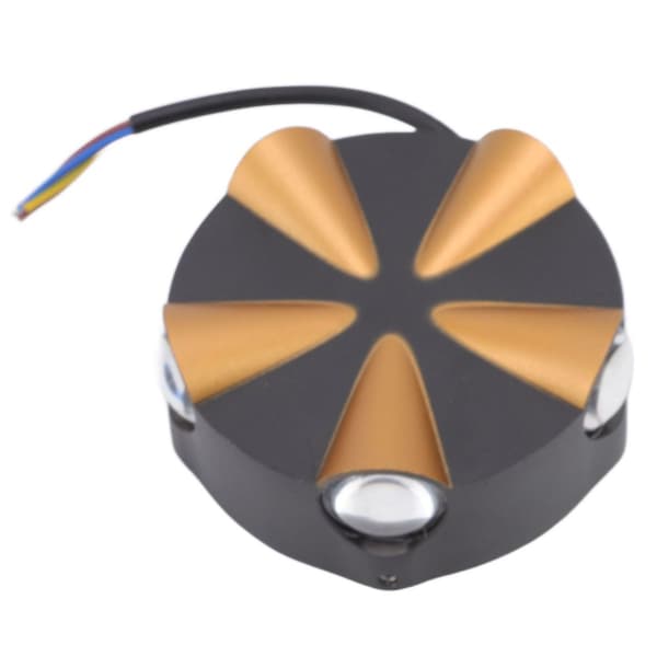 5-sidig lysende vegglampe, rund design, vanntett, 5 LED KLB
