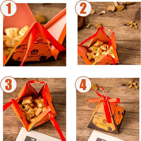 24-pack Halloween godisaskar - Halloween-papperspåsar för godis