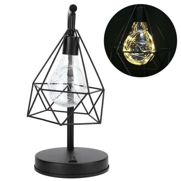 Smidd jern LED-bordlampe, for rom- og bardekorasjon KLB