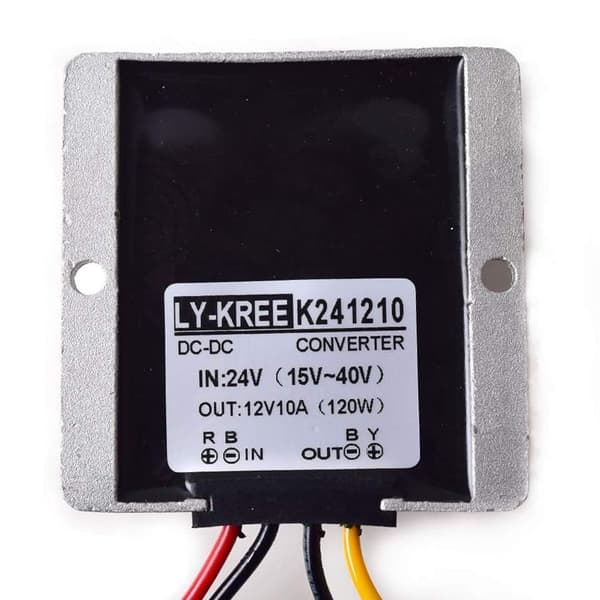 DC 24V - 12V Step Down 10A 120W Virtalähdemuunnin Auton Säädinsovitin KLB:lle
