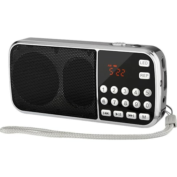 AM/FM/FM-kompaktiradio Bluetoothilla, matkaradio subwooferilla, digitaalinen radio