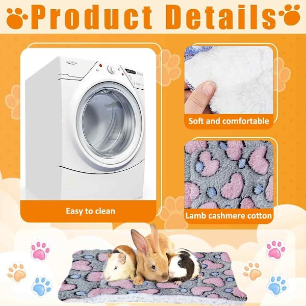 5 kpl Love Pet Pad Valkoinen/Harmaa Hamsteri Totoro Kanin Lämmin Alusta Harmaa KLB