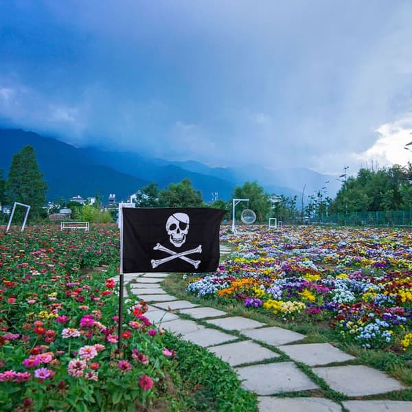 2 stk 30*45cm Pirat Dacron Flagg for Piratfest, KLB