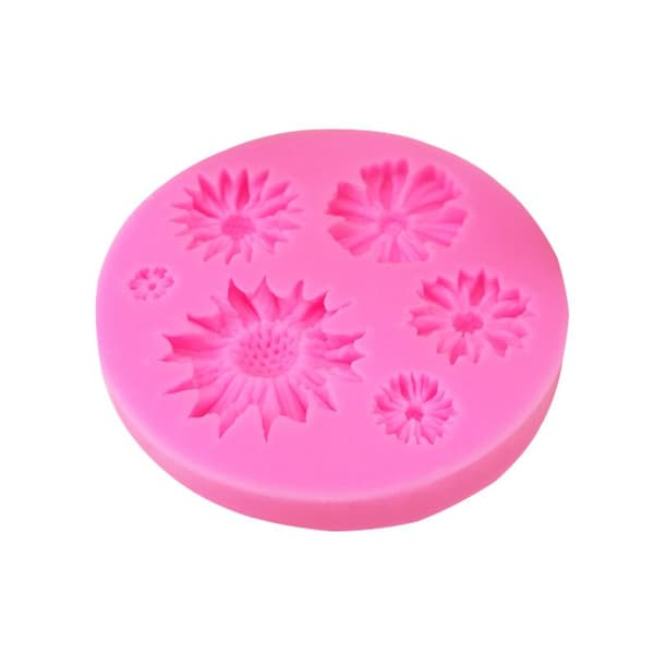 Solros Krysan Daisy Blomma Solros Flip Socker Silikonform DIY Chokladkaka Form