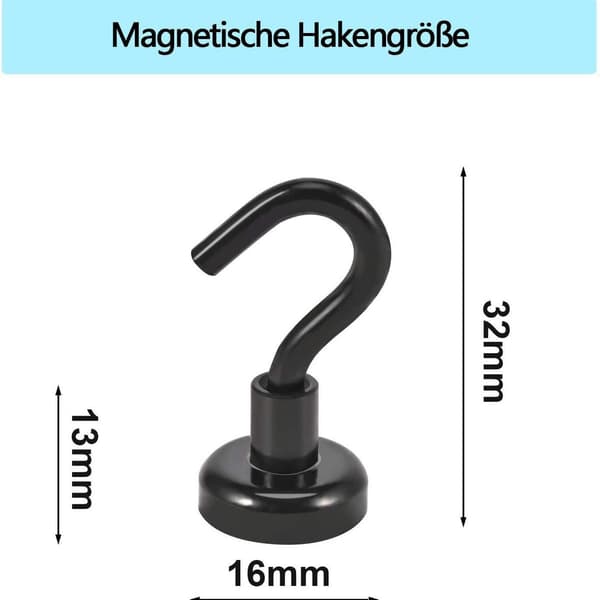 10-pack extra starka magnetiska krokar för kök och badrum