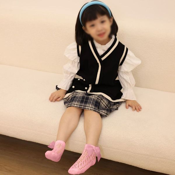 Baby Girls Strumpor Toddler Bow Mesh Andas Klänningstrumpor S KLB