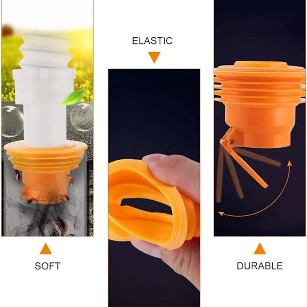 Køkkenafløbsrør kloakforsegling ringe, deodorant silikone ring (orange)