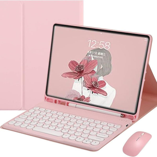 Tastatur etui med mus farve tastatur retro runde nøglehætter søde