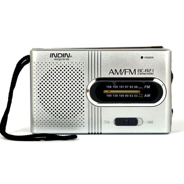Mini Radio Bærbar BC-R21 lommeradio med bærestropp AM FM Teleskop