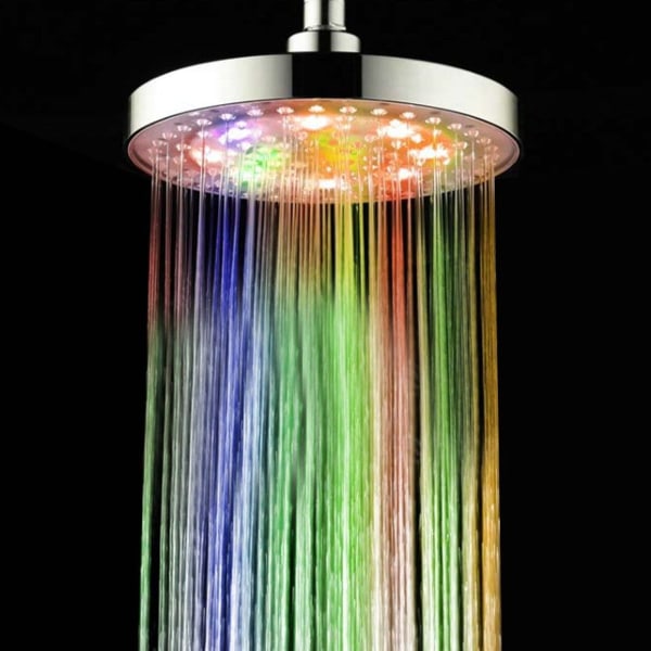 3-färgs LED-ljus, automatisk växlande temperaturkontroll för duschen KLB