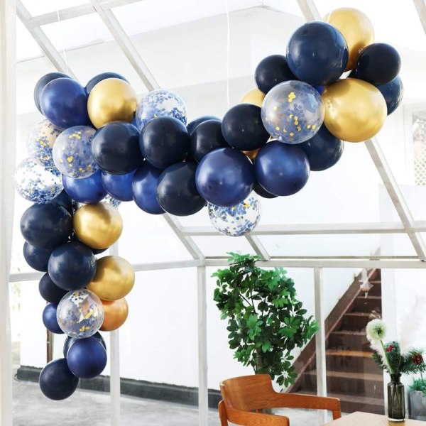 Tummansininen Balloon Garland set, 60 osaa, 12 tuuman ilmapalloseppele