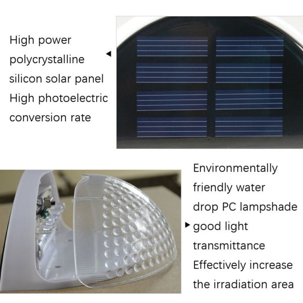 N760B 6 LED Solcells Vattendrop Stängsel Ljus i Två Färger (Svart Kropp)