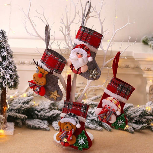 Julstrumpor Set 4 st Jul Kreativa Docka Tomte Stövlar KLB
