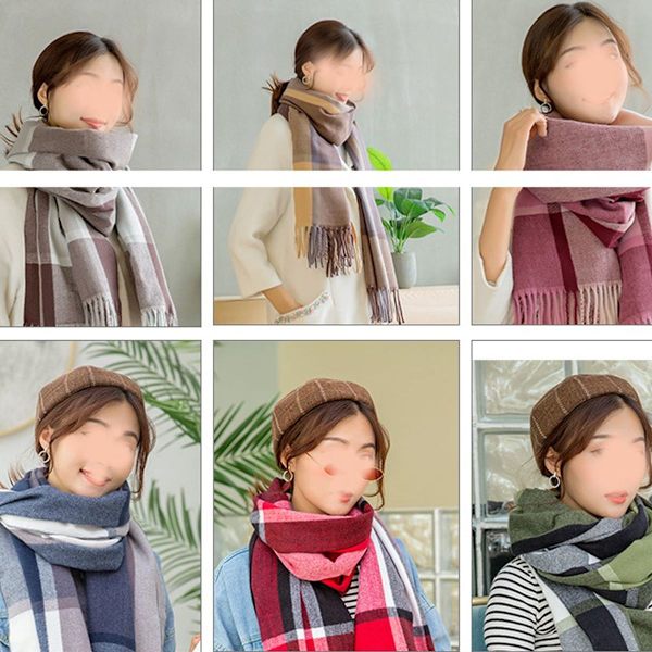 Supermjuk vinterscarf, 280g, klassisk kashmirkänsla, rutig kaffebrun