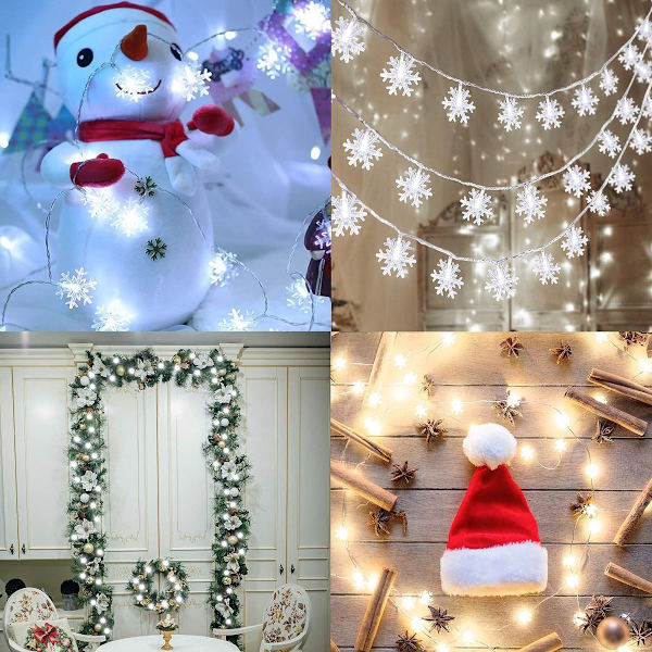 80 LED-lumikiteen jouluvalot ripustettavaan talvikoristeluun, 10 m KLB