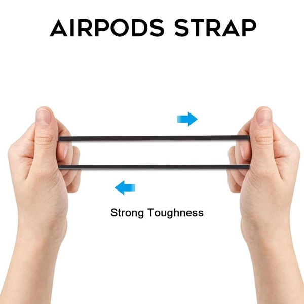 2 par Airpods-stropper kompatible for AirPods, svart stropp