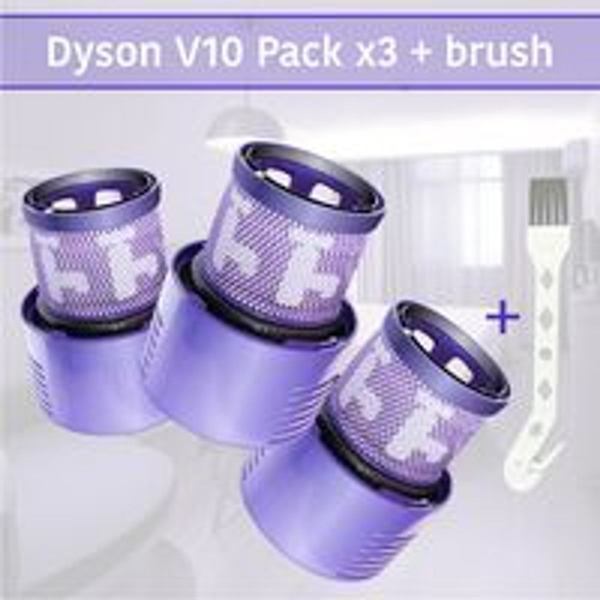 3 kpl:n pakkaus vaihtosuodattimia imuriin, yhteensopiva Dyson Cyclone V10:n kanssa, varaosanumero