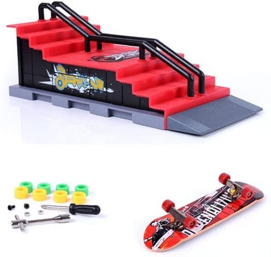 MOMSIV Mini Finger Skateboard og Rampe Tilbehørssett (C)