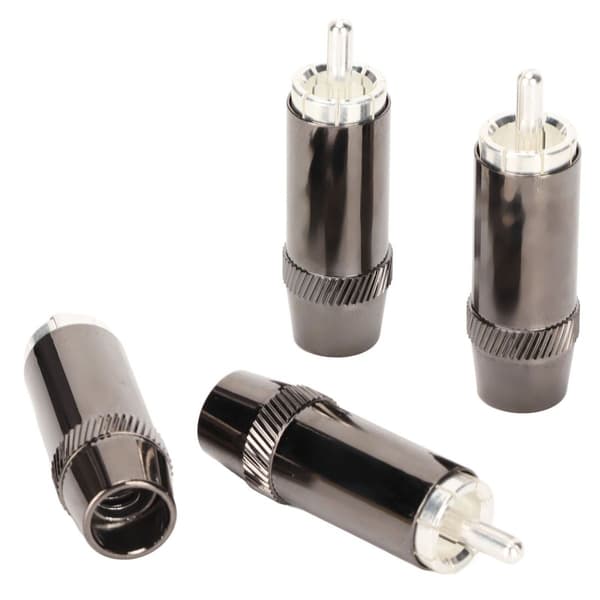 4 st RCA-ljudkontakter, silverpläterade RCA-kontakter KLB