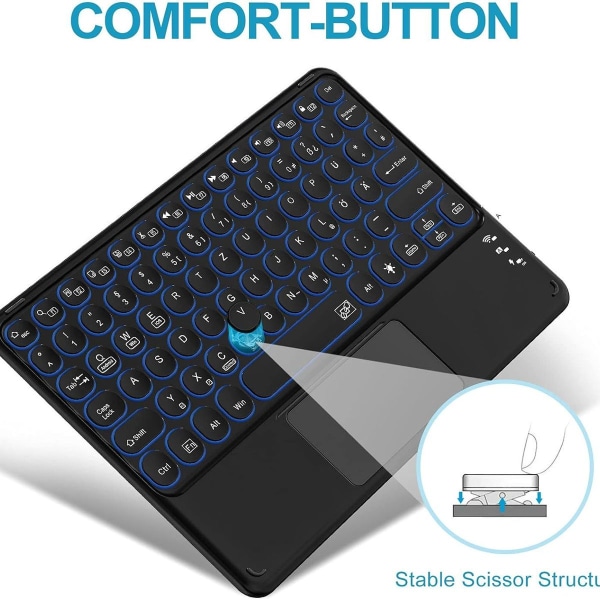 Langaton Bluetooth-näppäimistö sisäänrakennetulla monikosketuslevyllä KLB