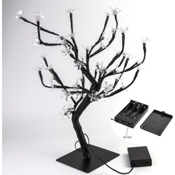 Kirsebærblomst Bonsai Træ Lampe, 45cm LED Lampe Træ Julepynt, 48