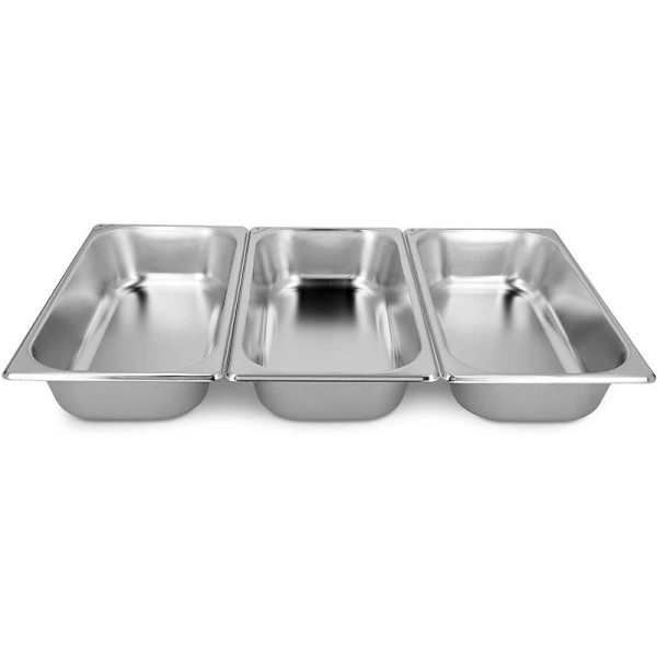 Brødsæt i rustfrit stål 3 dele - 3x skål til panering 32,5x17,5x6,5 cm