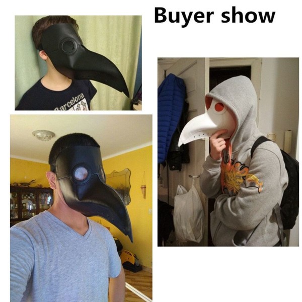 Pestlægemaske, Halloween Uhyggelig Maske Pestlæge Doktor Stil 3 KLB