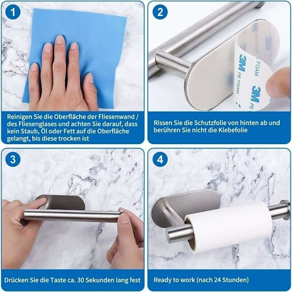 Itsekiinnittyvä WC-paperiteline, ruostumattomasta teräksestä valmistettu WC-paperiteline, WC:t