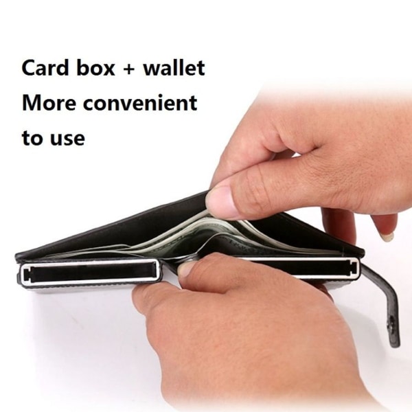 Aluminiumslegering dobbel kort-kortboks RFID Anti-Theft lommebok (Crazy